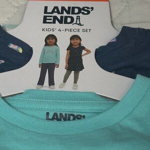 Lands' End Kids' Teal and Navy Long Sleeve Set
